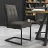 Vancouver Upholstered Cantilever Chair - Dark Grey Fabric (Pair)