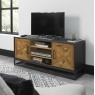 Vancouver Rustic Oak & Peppercorn Entertainment Unit - Lifestyle