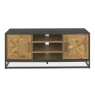 Vancouver Rustic Oak & Peppercorn Entertainment Unit - Front