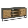 Vancouver Rustic Oak & Peppercorn Entertainment Unit - Side