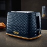 Tower T20054MNB Empire 2 Slice Toaster - Midnight Blue Lifestyle