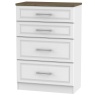 Kent 4 Drawer Deep Chest - White Ash & Oak