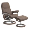 Stressless Consul Chair & Stool Set in Batick Mole