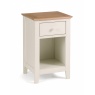 Salerno 1 Drawer Bedside Ivory/Oak