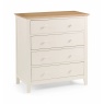 Salerno 4 Drawer Chest Ivory/Oak
