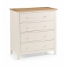 Salerno 4 Drawer Chest Ivory/Oak