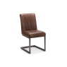 Julian Bowen Brooklyn Dining Chair - Brown Faux Leather & Square Gunmetal BRO002