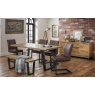 Julian Bowen Brooklyn Dining Chair - Brown Faux Leather & Square Gunmetal BRO002