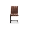 Julian Bowen Brooklyn Dining Chair - Brown Faux Leather & Square Gunmetal BRO002