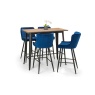 Julian Bowen Luxe Velvet Bar Stool - Blue LUX202