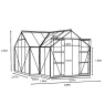 Vitavia Sirius 13000 Powder Coated Black Frame 13' x 13' Greenhouse