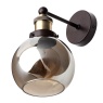 BHS Carter Industrial 1 Light Wall Light - Bronze Brass With Smoke