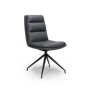 Nevada Swivel Dining Chair Black Frame Grey Seat