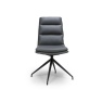 Nevada Swivel Dining Chair Black Frame Grey Seat