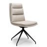 Nevada Swivel Dining Chair Black Frame Taupe Seat