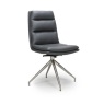 Nevada Swivel Dining Chair Stainless Steel Frame Grey Seat