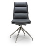 Nevada Swivel Dining Chair Stainless Steel Frame Grey Seat