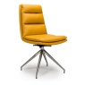 Nevada Swivel Dining Chair Stainless Steel Frame Ochre Seat