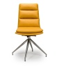 Nevada Swivel Dining Chair Stainless Steel Frame Ochre Seat