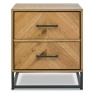 Vaughan Chevron Oak 2 Drawer Nightstand