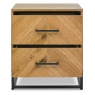 Vaughan Chevron Oak 2 Drawer Nightstand