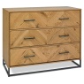 Vaughan Chevron Oak 3 Drawer Chest