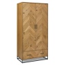 Vaughan Chevron Oak Double Wardrobe