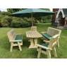 Churnet Valley Ergo 8 Seat Table Set - 2 x Chairs & 2 x 3-Seater Benches