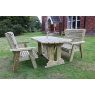 Churnet Valley Ergo 4 Seat Table Set - 2 x Benches