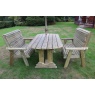 Churnet Valley Ergo 4 Seat Table Set - 2 x Benches