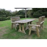 Churnet Valley Ergo 4 Seat Table Set - 2 x Benches