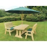 Churnet Valley Ergo 4 Seat Table Set - 2 x Benches