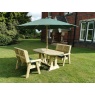 Churnet Valley Ergo 4 Seat Table Set - 2 x Benches