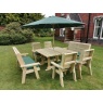 Churnet Valley Ergo 8 Seater Square Set - 4 x Chairs & 2 x Benches