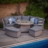 LG Outdoor Oslo Curved Dining Modular Set With Gas Firepit Table