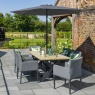 LG Outdoor Stockholm 6 Seat Dining Set With Armchairs And Deluxe 3m Parasol