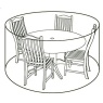 LG Outdoor DXCOV01 4 Seat Dining Set Deluxe Cover - Up To 120cm Table