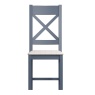 Hexham Painted Blue Cross Back Dining Chair Natural Check