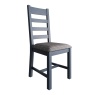 Hexham Painted Blue Slatted Dining Chair Grey Check