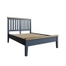 Hexham Painted Blue Bed With Wooden Headboard & Low End Footboard Set