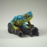 Edge Sculpture African Frog Blue/Yellow