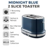 Tower T20043MNB Belle 2 Slice Toaster - Midnight Blue