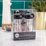 Taylors Eye Witness Salt & Pepper Mill Clear/Black Set Of 2