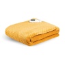 Dreamland 16847B Relaxwell Deluxe Velvet Herringbone Heated Throw - Mustard