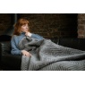 Dreamland 16822B Relaxwell Deluxe Velvet Herringbone Heated Throw - Grey