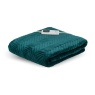 Dreamland 16892B Relaxwell Deluxe Velvet Herringbone Heated Throw - Emerald Green