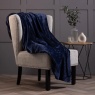 Heat Holder Fleece Blanket/Throw - Navy