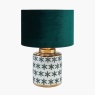 Pacific Lifestyle Thea Ceramic Table Lamp Green Velvet Shade 35cm