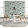 Arthouse Oriental Floral Birds Grey Blue Wallpaper