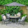 LG Outdoor Monza 4 Seat Set with High Back Armchairs & Parasol